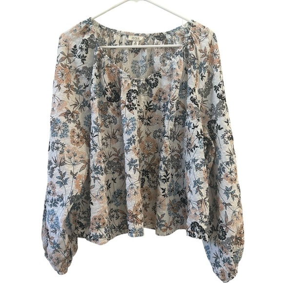 a.n.a A New Approach Long Sleeve Fairy Forest Floral Blouse 3X - Picture 1 of 8